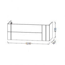 Meuble sous plan-vasque Nouvelle Vague 120cm 2 tiroirs + 1 rack laque - JACOB DELAFON Réf. EB3036-TL