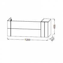 Meuble sous plan-vasque Nouvelle Vague 120cm 2 tiroirs + 1 rack mélaminé - JACOB DELAFON Réf. EB3034-MM