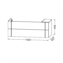 Meuble sous plan-vasque Nouvelle Vague 120cm 2 tiroirs mélaminé - JACOB DELAFON Réf. EB3033-MM
