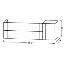 Meuble sous plan-vasque Nouvelle Vague 145cm 2 tiroirs + 1 rack laque - JACOB DELAFON Réf. EB3037-TL