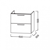 Meuble sous plan-vasque Odéon Rive Gauche BOIS MASSIF L60 2 tiroirs (4 coloris) - JACOB DELAFON Réf. EB3070-Rx-Px