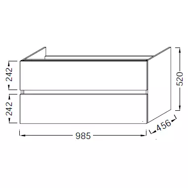 Meuble sous plan-vasque Tolbiac 100cm 2 tiroirs M�lamin� - JACOB DELAFON R�f. EB2354-XX