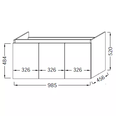 Meuble sous plan-vasque Tolbiac 100cm 3 portes M�lamin� - JACOB DELAFON R�f. EB2360-XX