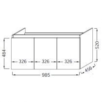 Meuble sous plan-vasque Tolbiac 100cm 3 portes Mélaminé - JACOB DELAFON Réf. EB2360-XX