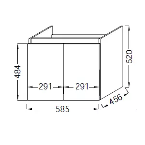 Meuble sous plan-vasque Tolbiac 60cm 2 portes M�lamin� - JACOB DELAFON R�f. EB2356-XX