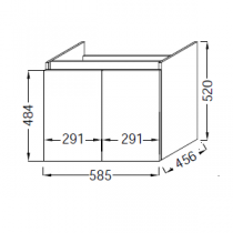 Meuble sous plan-vasque Tolbiac 60cm 2 portes Mélaminé - JACOB DELAFON Réf. EB2356-XX