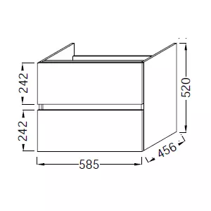 Meuble sous plan-vasque Tolbiac 60cm 2 tiroirs M�lamin� - JACOB DELAFON R�f. EB2350-XX