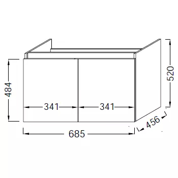 Meuble sous plan-vasque Tolbiac 70cm 2 portes M�lamin� - JACOB DELAFON R�f. EB2357-XX