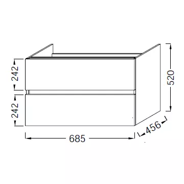 Meuble sous plan-vasque Tolbiac 70cm 2 tiroirs M�lamin� - JACOB DELAFON R�f. EB2351-XX