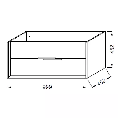 Meuble sous plan vasque Vivienne 100cm 2 tiroirs Bois massif - Jacob Delafon R�f. EB1508-PX-PX