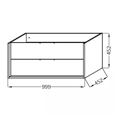 Meuble sous plan-vasque Vivienne 100cm M�lamin� 2 tiroirs (sans poign�e) - JACOB DELAFON R�f. EB1692-MM