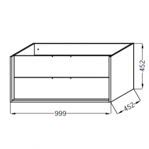 Meuble sous plan-vasque Vivienne 100cm Mélaminé 2 tiroirs (sans poignée) - JACOB DELAFON Réf. EB1692-MM