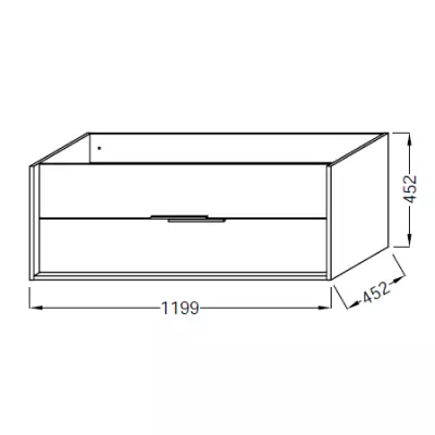 Meuble sous plan vasque Vivienne 120cm 2 tiroirs Bois massif Point de Hongrie - Jacob Delafon R�f. EB1509-P6-P14