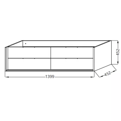 Meuble sous plan-vasque Vivienne 140cm 2 tiroirs M�lamin� (sans poign�e) - JACOB DELAFON R�f. EB1694-MM
