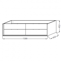 Meuble sous plan-vasque Vivienne 140cm 2 tiroirs Mélaminé (sans poignée) - JACOB DELAFON Réf. EB1694-MM