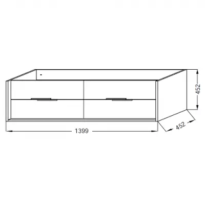 Meuble sous plan vasque Vivienne 140cm 4 tiroirs Point de Hongrie - Jacob Delafon R�f. EB1512-P6-P14