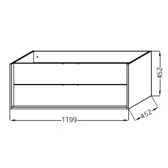 Meuble sous plan-vasque Vivienne 140cm M�lamin� 2 tiroirs (sans poign�e) - JACOB DELAFON R�f. EB1693-MM