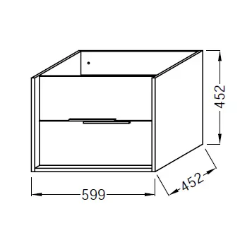 Meuble sous plan vasque Vivienne 60cm 2 tiroirs Bois massif - Jacob Delafon R�f. EB1506-PX-PX