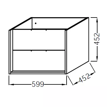Meuble sous plan-vasque Vivienne 60cm M�lamin� 2 tiroirs Laque (sans poign�e) - JACOB DELAFON R�f. EB1690-TL
