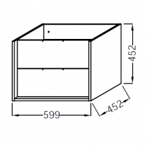Meuble sous plan-vasque Vivienne 60cm Mélaminé 2 tiroirs Laque (sans poignée) - JACOB DELAFON Réf. EB1690-TL