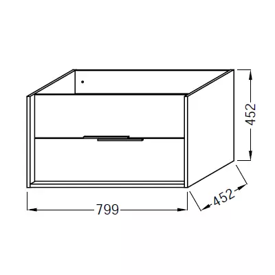 Meuble sous plan vasque Vivienne 80cm 2 tiroirs Bois massif Point de Hongrie - Jacob Delafon R�f. EB1507-P6-P14