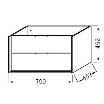Meuble sous plan-vasque Vivienne 80cm M�lamin� 2 tiroirs Laque (sans poign�e) - JACOB DELAFON R�f. EB1691-TL