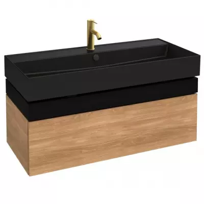 Meuble sous table Caf� Terrace 100cm 2 tiroirs Ch�ne - JACOB DELAFON R�f. EB2432-PX-MD