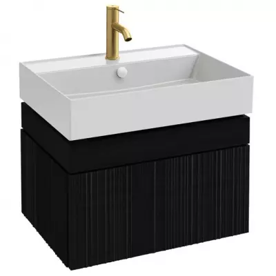 Meuble sous table Caf� Terrace 60cm Ch�ne structur� \ Drap de soie\  - JACOB DELAFON R�f. EB2430S-PX-MD