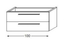 Meuble sous table en mélaminé sans LED 100 cm - SANIJURA Réf. 115201