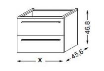 Meuble sous table en mélaminé sans LED 100 cm - SANIJURA Réf. 115201