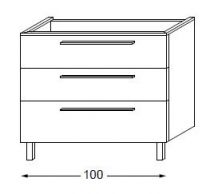 Meuble sous table en mélaminé sans LED 100 cm - SANIJURA Réf. 115211