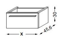 Meuble sous table en mélaminé sans LED 100 cm - SANIJURA Réf. 115241