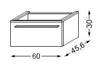 Meuble sous table en mélaminé sans LED 60 cm - SANIJURA Réf. 115239