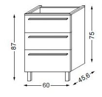 Meuble sous table en mélaminé sans LED 60 cm - SANIJURA Réf. 115289