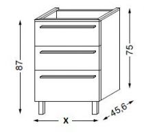 Meuble sous table en mélaminé sans LED 60 cm - SANIJURA Réf. 115289