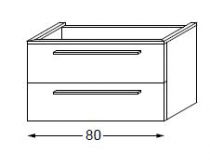 Meuble sous table en mélaminé sans LED 80 cm - SANIJURA Réf. 115200