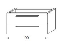 Meuble sous table en mélaminé sans LED 90 cm - SANIJURA Réf. 115209