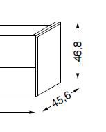 Meuble sous table en mélaminé sans LED pour monovasque 120 cm - 2x2 tiroirs - SANIJURA Réf. 115179