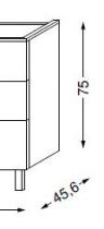 Meuble sous table en mélaminé sans LED pour vasque à droite 160 cm - 3x2 tiroirs - SANIJURA Réf. 115216