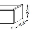 Meuble sous table en mélaminé sans LED pour vasque à gauche 120 cm - 2 tiroirs - SANIJURA Réf. 115169