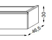 Meuble sous table HALO chêne massif sans LED pour vasque à droite poignée bois 120 cm - 2 tiroirs - SANIJURA Réf. 115618