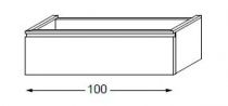 Meuble sous table laqué sans LED poignée intégrée 100 cm - SANIJURA Réf. 115441