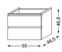 Meuble sous table laqué sans LED poignée intégrée 60 cm - SANIJURA Réf. 115458