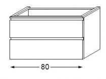 Meuble sous table laqué sans LED poignée intégrée 80 cm - SANIJURA Réf. 115400