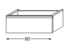 Meuble sous table laqué sans LED poignée intégrée 80 cm - SANIJURA Réf. 115440