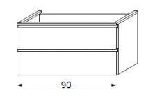 Meuble sous table laqué sans LED poignée intégrée 90 cm - SANIJURA Réf. 115409