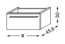 Meuble sous table laqué sans LED poignée métal 100 cm - SANIJURA Réf. 115341