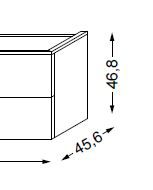 Meuble sous table laqué sans LED pour monovasque poignée métal 120 cm - 2x2 tiroirs - SANIJURA Réf. 115044