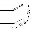 Meuble sous table laqué sans LED pour vasque à gauche poignée métal 120 cm - 2 tiroirs - SANIJURA Réf. 115019