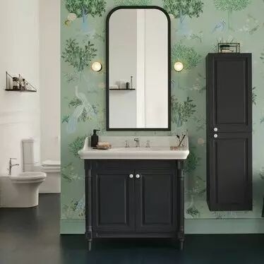 Meuble sous vasque Cl�o 1889 90cm 2 portes Laque soft Gris intense (vasque en option) - Jacob Delafon R�f. EB726-MWB